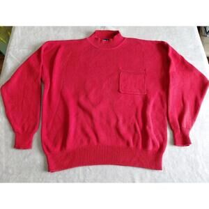 Vtg Gap Sweater Mens Large Red Mock Neck Knit Heavyweight